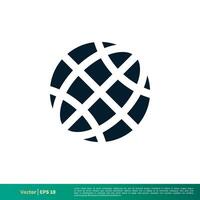 Globe Line Icon Vector Logo Template