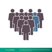 Human Shape, People, Crowd icon Vector Logo Template Illustration Design. Vector EPS 10.