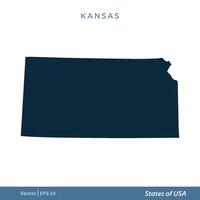 Kansas - States of US Map Icon Vector Template Illustration Design. Vector EPS 10.