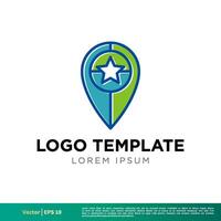Pin, Pointer Map Star Icon Vector Logo Template Illustration Design. Vector EPS 10.