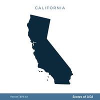 California - States of US Map Icon Vector Template Illustration Design. Vector EPS 10.