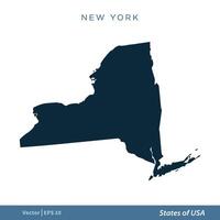 New York - States of US Map Icon Vector Template Illustration Design. Vector EPS 10.