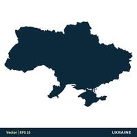 Ucrania - Europa países mapa vector icono modelo ilustración diseño. vector eps 10