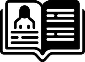 Solid black icon for book vector