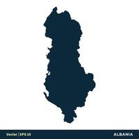 Albania - Europa países mapa vector icono modelo ilustración diseño. vector eps 10
