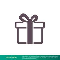 Gift Box Icon Vector Logo Template Illustration Design. Vector EPS 10.