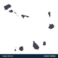 Cabo Verde - Africa Countries Map Icon Vector Logo Template Illustration Design. Vector EPS 10.