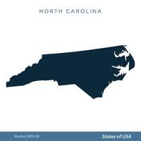 North Carolina - States of US Map Icon Vector Template Illustration Design. Vector EPS 10.