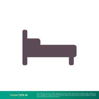 Bed - Furniture Interior Icon Vector Logo Template Illustration Design. Vector EPS 10.