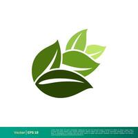 naturaleza verde hoja icono vector logo modelo ilustración diseño eps 10