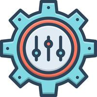 Vector color icon for setting