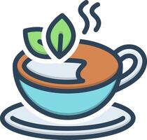 Vector color icon for tea