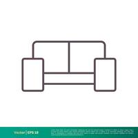 Sofa Couch Icon Vector Logo Template Illustration Design. Vector EPS 10.