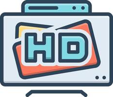 Vector color icon for hdtv