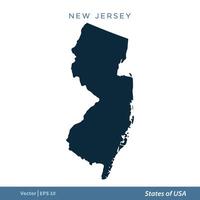 New Jersey - States of US Map Icon Vector Template Illustration Design. Vector EPS 10.