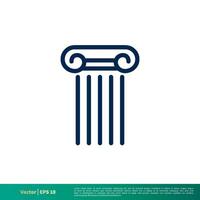 Pillar Law Office Icon Vector Logo Template Illustration Design. Vector EPS 10.