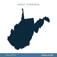 West Virginia - States of US Map Icon Vector Template Illustration Design. Vector EPS 10.