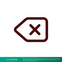 Backspace, Remove, Delete Button Icon Vector Logo Template Illustration Design. Vector EPS 10.