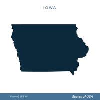 Iowa - States of US Map Icon Vector Template Illustration Design. Vector EPS 10.