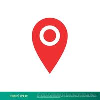 Pin Map Locator Icon Vector Logo Template. Map Pointer Location Trendy Design.