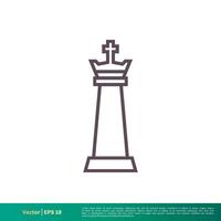 King Chess Icon Vector Logo Template Illustration Design. Vector EPS 10.