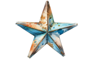 AI generated Watercolor Painted Star Illustration png