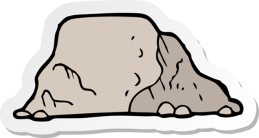 sticker of a cartoon rock png