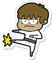 sticker of a annoyed cartoon boy png