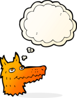 cartoon fox head with thought bubble png