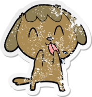 vinheta angustiada de um cachorro fofo de desenho animado png