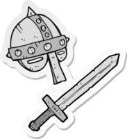 sticker of a cartoon medieval helmet png