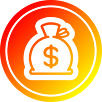 saco de dinero circular icono con calentar degradado terminar png