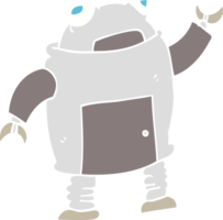 flat color illustration of a cartoon robot png