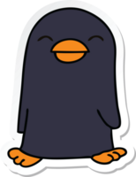 sticker of a quirky hand drawn cartoon penguin png