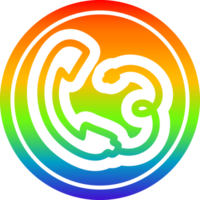 telephone handset circular in rainbow spectrum png