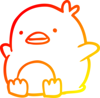warm gradient line drawing of a cute penguin png