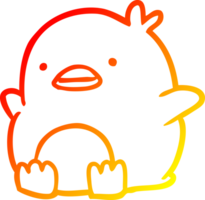 caldo pendenza linea disegno di un' carino pinguino png