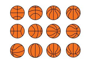 Set of basketball balls. Vector illustration isolated on a white background.