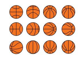 Set of basketball balls. Vector illustration isolated on a white background.