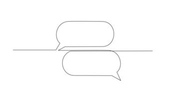 Continuous Line Drawing of Doodle Speech Bubble. vector