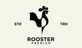 Rooster silhouette icon Vector illustration on white background