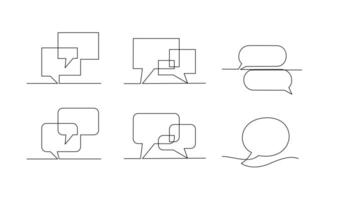 Continuous Line Drawing of Doodle Speech Bubble. vector