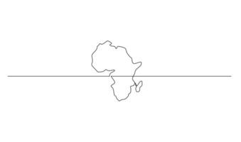 soltero continuo línea Arte mapa de África vector