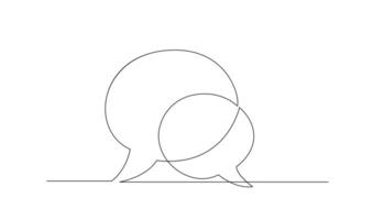 Continuous Line Drawing of Doodle Speech Bubble. vector