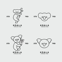 Koala outline logo icon. Australian animal for web and design vector