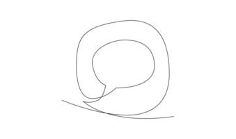 Continuous Line Drawing of Doodle Speech Bubble. vector