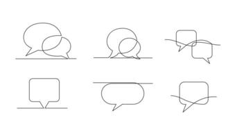 Continuous Line Drawing of Doodle Speech Bubble. vector