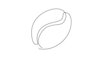 Linear coffee grain background. One continuous line drawing of a coffee bean vector