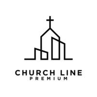 church single line logo vector