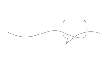 Continuous Line Drawing of Doodle Speech Bubble. vector